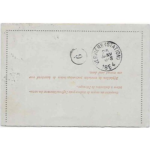 Belgium Postal Letter Card Verviers to Verviers Station 1894, great cancels