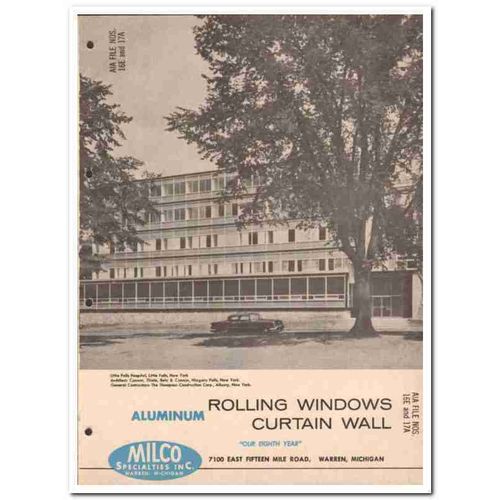 MILCO SPECIALTIES INC 1962 aluminum rolling windows vintage catalog
