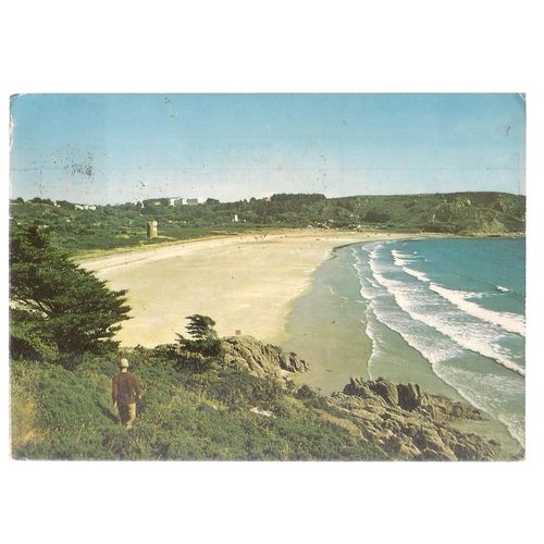 QUAISNE BAY, JERSEY vintage postcard used 1972 postmark =