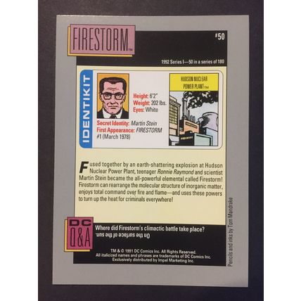 DC Cosmic Cards trading card #50-Firestorm, excellent condition!