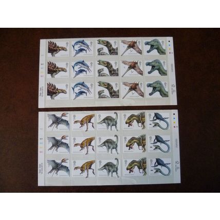 2013 GB Dinosaurs strips mint stamps SG3532-41 cylinder numbers Dimorphodon