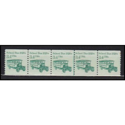 2123 3.4c School Bus Very Fine MNH Dry Gum PNC 2/5 X0065