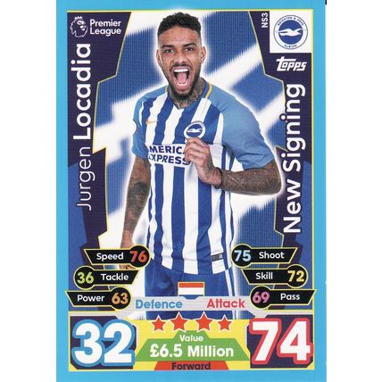 Match Attax 2017/2018 Extra NS3 Jurgen Locadia Brighton & Hove Albion