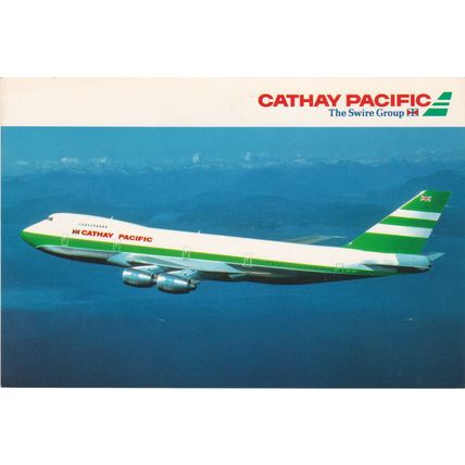 6x4 Continental size printed postcard Boeing B747 200B Cathay Pacific