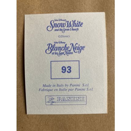 Snow White and the Seven Dwarfs Sticker # 93 (A) unused 1994 Panini Disney