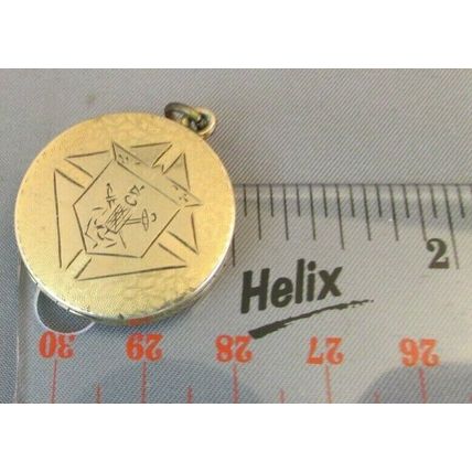 RARE VICTORIAN KofC KNIGHTS Of COLUMBUS FRATERNAL GOLD LOCKET FOB PENDANT