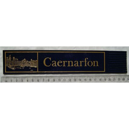 Vintage: blue leather bookmark - Caernarfon