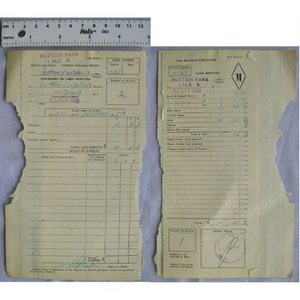 1955 BR London Midland Statement Cash Remitted, Sutton Park