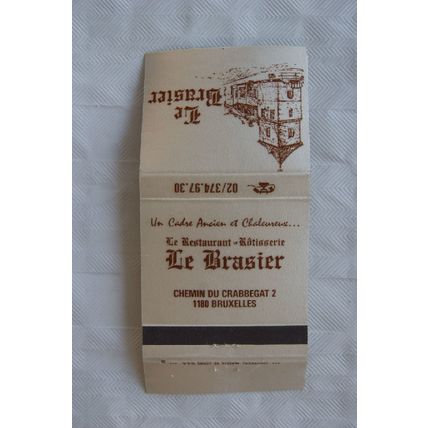 Matchbook Cover Le Brasier, Chemin du Crabbegat 2, Bruxelles