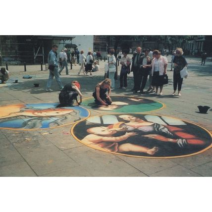 Religious Child Pavement Artist York Yorkshire Painting Postcard