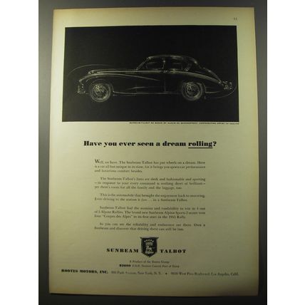 1953 Sunbeam-Talbot 90 Sedan Ad - art by Alexis De Sakhnoffsky