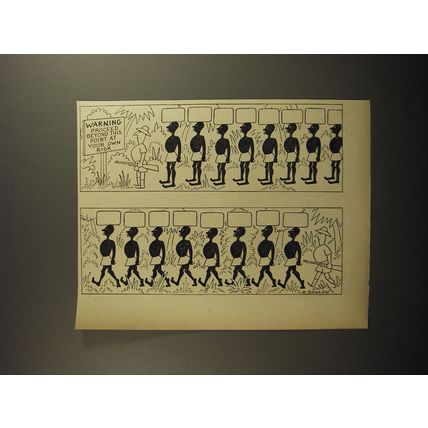 1954 Cartoon by O. Soglow - Warning proceed beond this point at your own risk