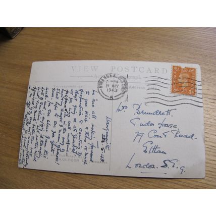 1943 fr Colquhoun Postcard - Blue Pool Bay, The Gower - Glamorgan, South Wales