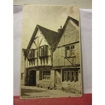 HALF-TIMBERING AND BRICK, LACOCK, WILTSHIRE. unused postcard Borough series =
