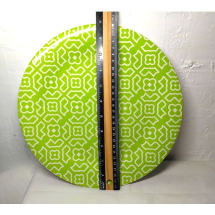4 Pc. Almont Melamine Dish Set - 7 3/4" & 10 3/4" Green/White Minimal Wear