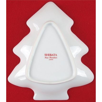 NEW Shibata Porcelain Christmas Tree Candy Nut Dish, Gold Trim, 8-3/8" x 7-3/8"