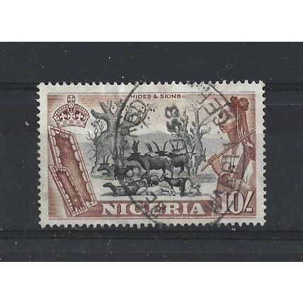 Nigeria.SG79 10s "Hides and Skins".Fine Used.Feb24b