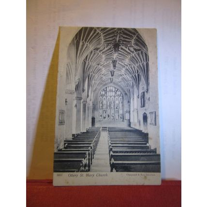 THE CHURCH, OTTERY ST. MARY, DEVON unused antique postcard =