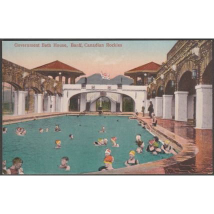 Government Bath House, Banff, Alberta, c.1914 - Coast Publishing Co Postcard