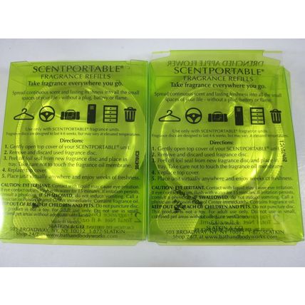 2 pks/4 disks Scentportable Refill Disk Bath & Body Works Drenched Apple Flower