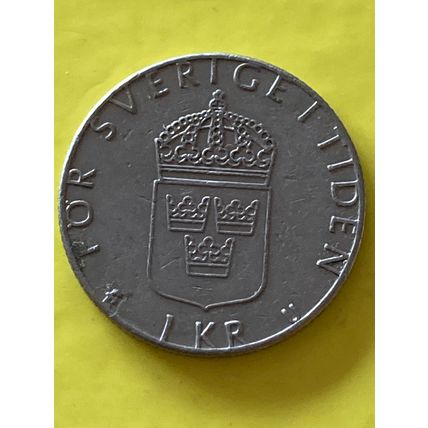 Umlaufmünze Schweden 1 Krone 1977