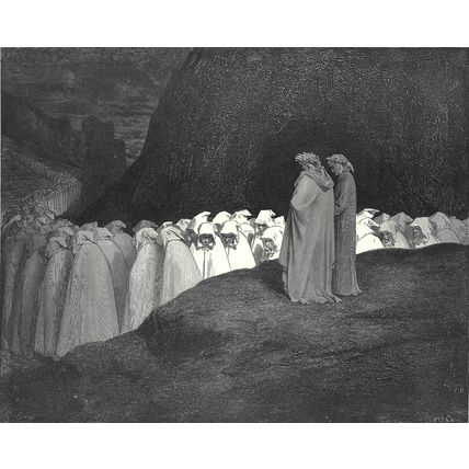 HYPOCRITES 1903 Gustave Doré - Dante Alighieri ANTIQUE ENGRAVING