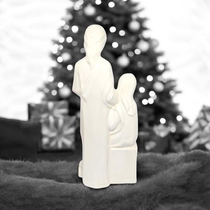 Vintage 80's Holy Family Figure - White Bisque - Nativity - Christmas