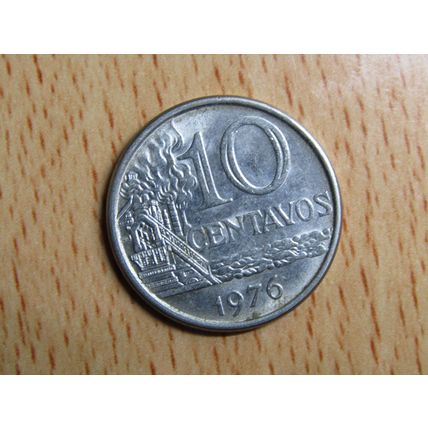 Brazil Brasil 1976 10 Centavos Coin