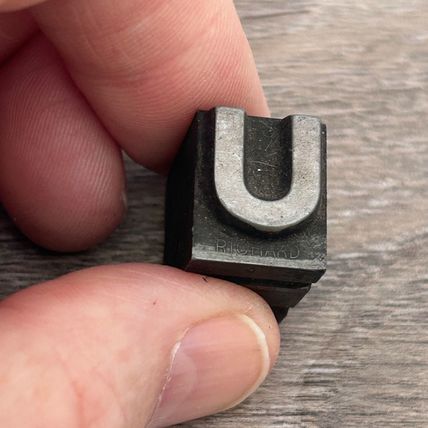 Letterpress letter U 13mm Hot Metal Type Linotype Printing Font Display Gift GC