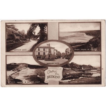 Bridgend - Dunraven Place etc - Glamorgan - 1941 World War Two era postcard