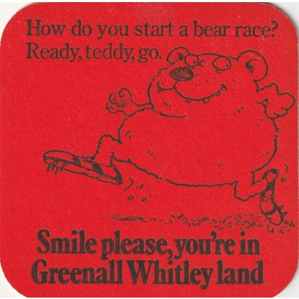 BEER MAT - GREENALL WHITLEY BREWERY - SMILE PLEASE - (Cat No 292) - (1975)