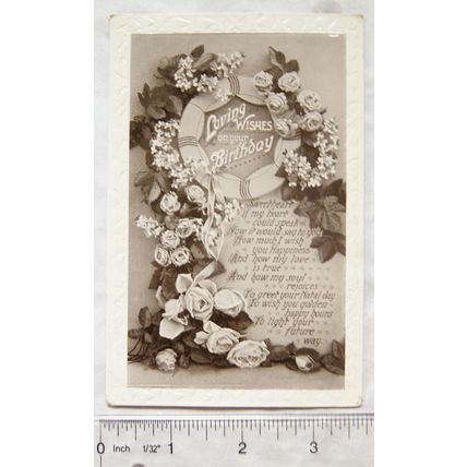 vintage postcard Loving Wishes on Your Birthday