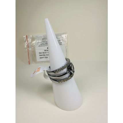 NIB Bomb Party Sz6 Revealed Ring RG74500 Glimmer of Sparkle Lemon CZ Hematite P