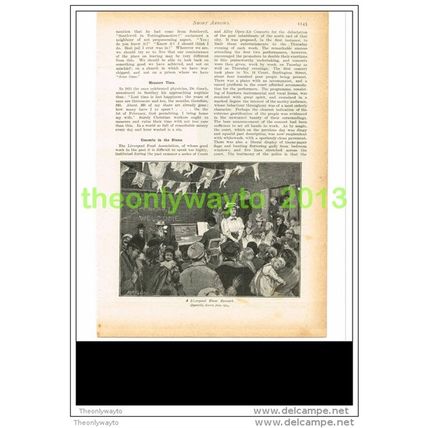 A LIVERPOOL SLUM CONCERT, THE QUIVER, Book Illustration (Print), c1897