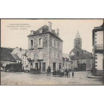 L'Eglise, La Place, Rochefort-Montagne, c.1910 - Delpaux CPA