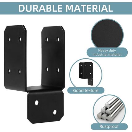 16Pcs Black Caps Tie Bracket for 2X4 Post, Post Anchor Connector Carbon Steel Mo