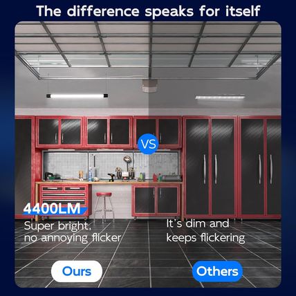 Hykolity 10 Pack 4FT Linkable LED Shop Light, Utility Shop Light Fixture, 4400Lm