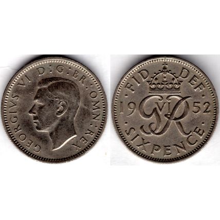 Great Britain. George VI. Sixpence 1952. dy22881