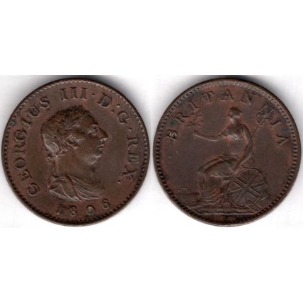 Great Britain. George III. Farthing 1806. dy23363