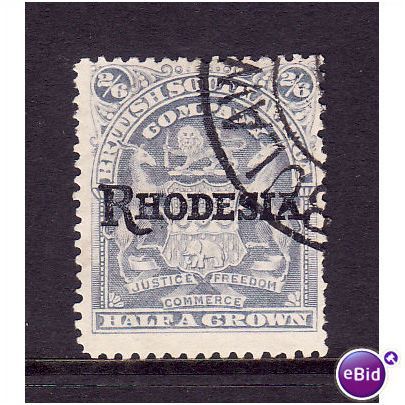 Rhodesia 1909 SG108 2s 6d Bluish Grey fine used