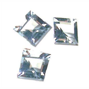 AQUAMARINE gemstones lot of 3 light blue square shaped 5mm x 5mm 1.8 carats