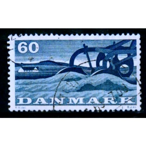 DENMARK 1960 SG 423 60 ORE BLUE PLOUGH FINE USED #