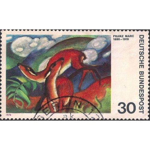 GERMANY, FINE ART, Franz Marc, Deer, white 1974, 30Pf