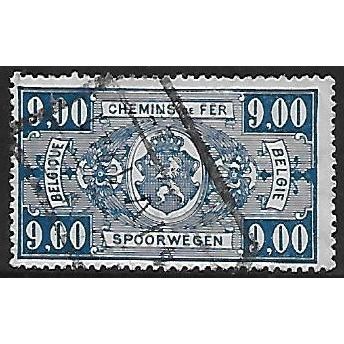 Belgium Epm Mi 243: 9 Fr. deep blue Railway Parcel Stamp: Coat of Arms