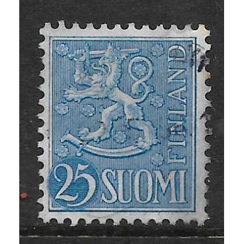 FINLAND 1954 STANDING LION 25M BLUE SG 532 FINE USED#