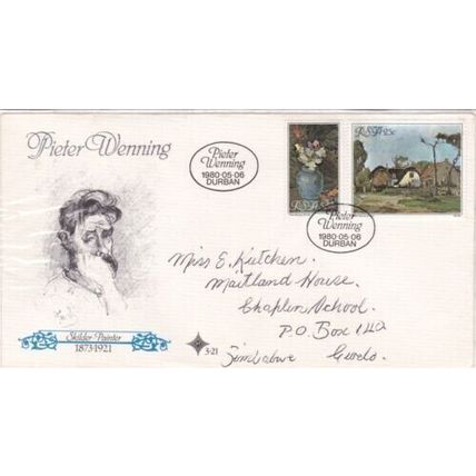 South Africa 1980 Pieter Wenning FDC special cancel written VGC