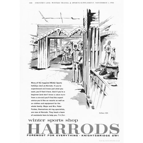 1966 Harrods Winter Sports Full Page Vintage / Retro Fashion Magazine Advert
