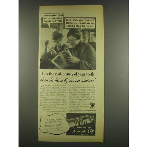 1933 Colgate's Ribbon Dental Cream Ad - Real Beauty