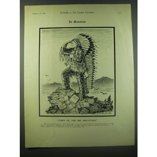 1940 Cartoon by E.H. Shepard - Chief of the Big Mountain