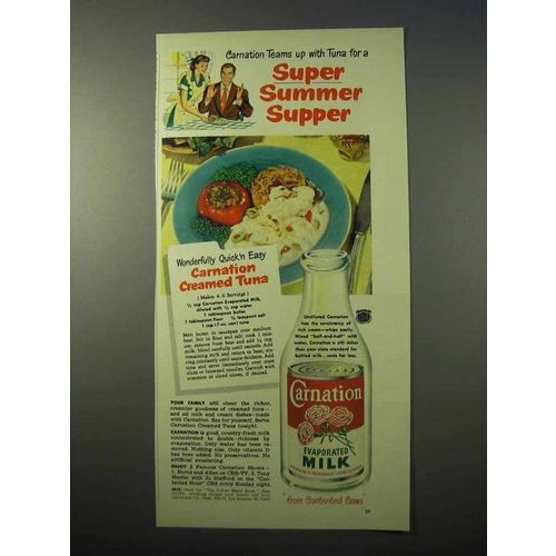1951 Carnation Evaporated Milk Ad - Creamed Tuna